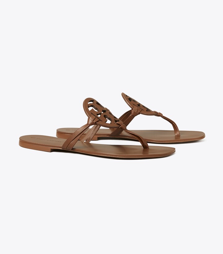 Tory Burch Miller Square-Toe Sandal, Leather - ShopStyle
