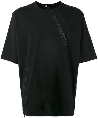 Y-3 oversized jersey zip T-shirt - men - Cotton - M