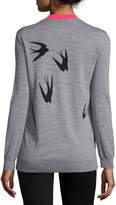 Thumbnail for your product : McQ Jacquard Crewneck Sweater, Gray Melange/Black