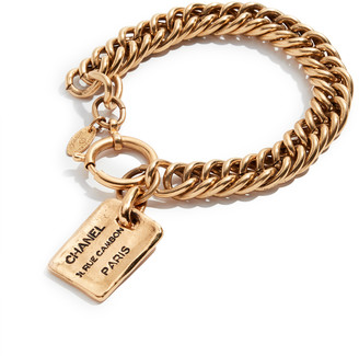 What Goes Around Comes Around Chanel Gold Cambon Plate Bracelet