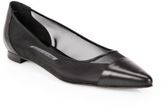 Thumbnail for your product : Manolo Blahnik Mesh & Leather Cap-Toe Ballet Flats