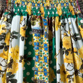 Thumbnail for your product : Dolce & Gabbana Signature print cotton poplin dress with smocks - Yellow and green