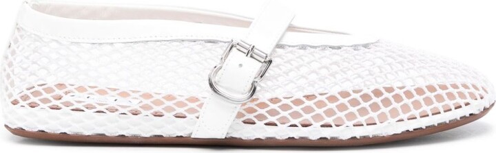 Alaia Fishnet Leather Ballets