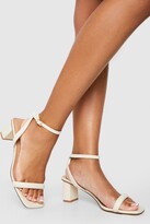 Thumbnail for your product : boohoo Padded Strap Low Block 2 Part Heels