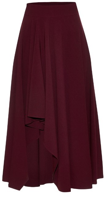Alexander McQueen Fluted crepe midi skirt - ShopStyle