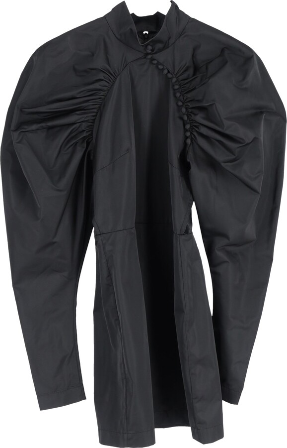 Rotate by Birger Christensen Birger Christensen Kim Puff Sleeve Mini Dress in Black Polyester