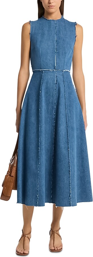 Michael Kors Collection Frayed Denim Dress