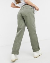 Thumbnail for your product : ASOS DESIGN ASOS DESIGN Maternity slouchy chino trouser in khaki with over the bump band