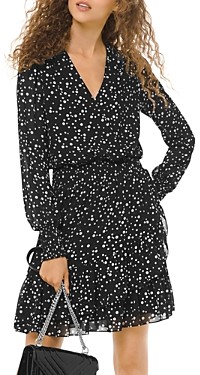 michael kors botanical print georgette dress