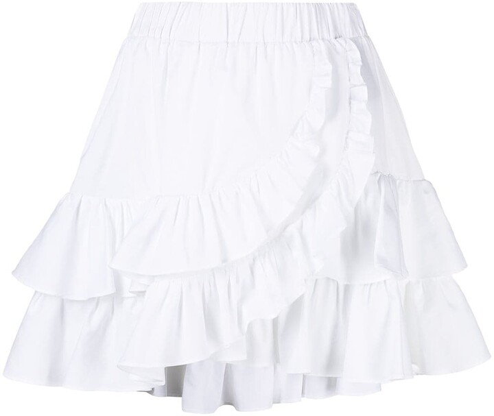 plain white ruffle skirt