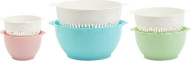 Basic Essentials Mixing Bowls with Colanders Set