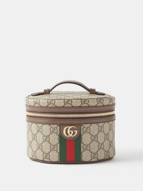 Gucci Ophidia Gg-supreme Canvas And Leather Vanity Case