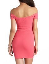 Thumbnail for your product : Charlotte Russe Textured Off-the-Shoulder Bodycon Dress