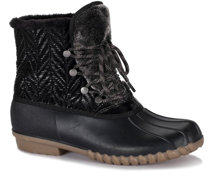 faux fur duck boots