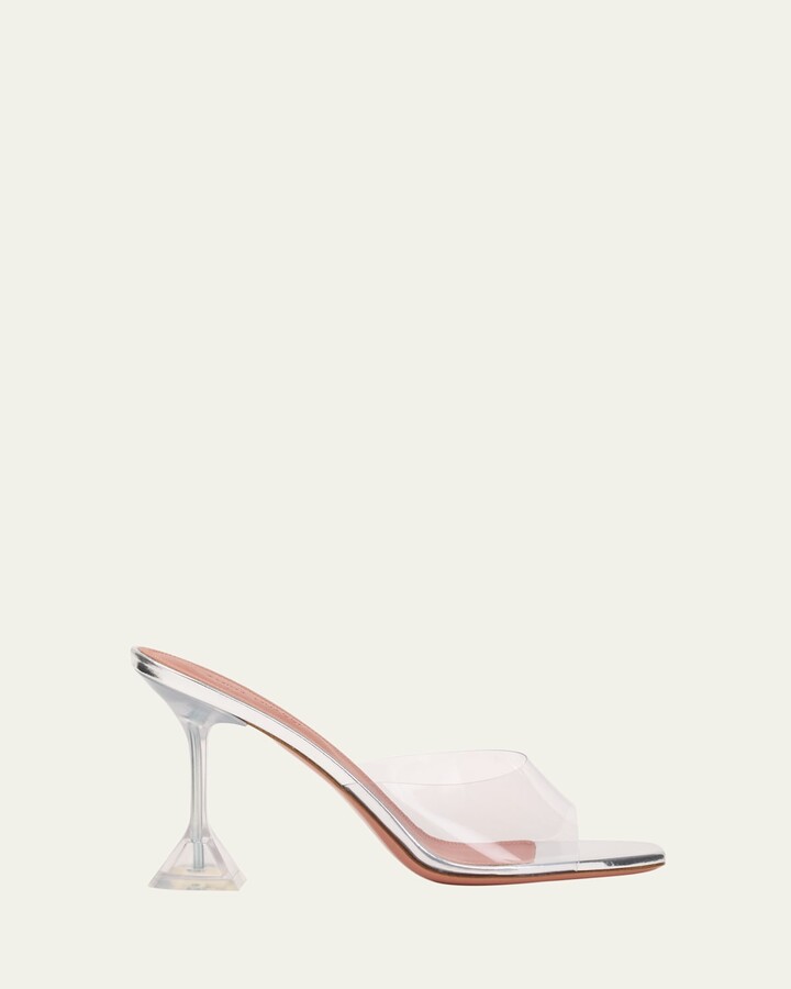 Amina Muaddi Lupita Clear Slide Mule Sandals