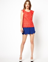 Thumbnail for your product : Oasis Lace Ruffle Shell Top