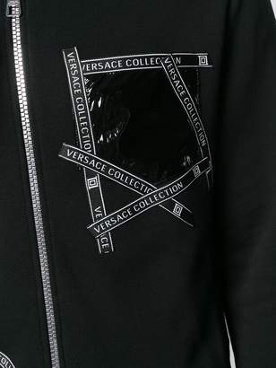 Versace logo zipped hoodie