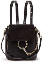 Thumbnail for your product : Chloé Faye Suede And Leather Small Backpack - Womens - Black