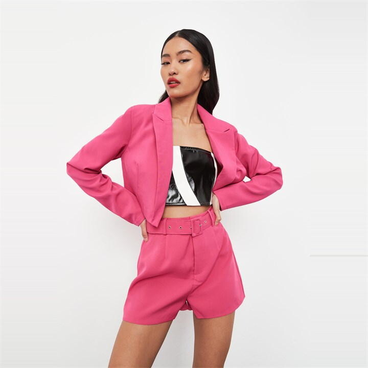 Boohoo Fitted Blazer And Shorts Set Jackets Coats Boohoo Basics