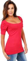 Thumbnail for your product : KRISP 3900-08: Ruched Short Sleeve Jersey Top