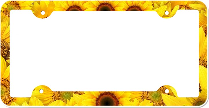Sunflower License Plate Frame With Custom Background Options