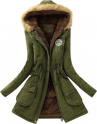 PTMerci Woman Winter Coat Womens Fall Jackets Fall Jacket Women Green Army  Jacket Women Fur Jacket Ladies Coats Woman Coat - ShopStyle