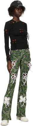 J.KIM SSENSE Exclusive Green Petal Flared Lounge Pants