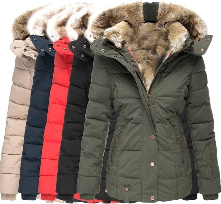 warm coat with fur hood