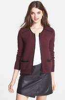 Thumbnail for your product : Halogen Front Zip Sweater Jacket (Regular & Petite)