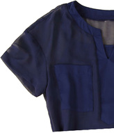 Thumbnail for your product : Choies Indigo V neck Short Sleeve Chiffon Top with Pants + Spaghette Strap Camis