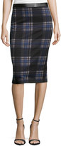 Thumbnail for your product : 5twelve Plaid Knit Midi Skirt, Navy/Gray