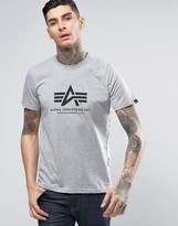 Thumbnail for your product : Alpha Industries Logo T-Shirt Regular Fit Grey Marl