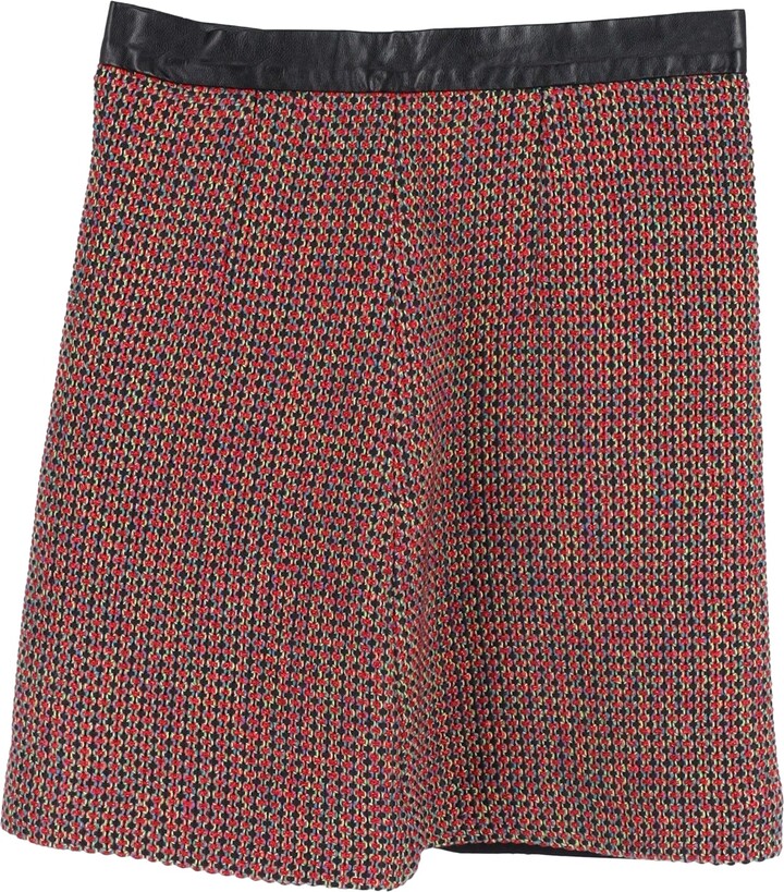 Sandro Mini Skirt in Red Wool