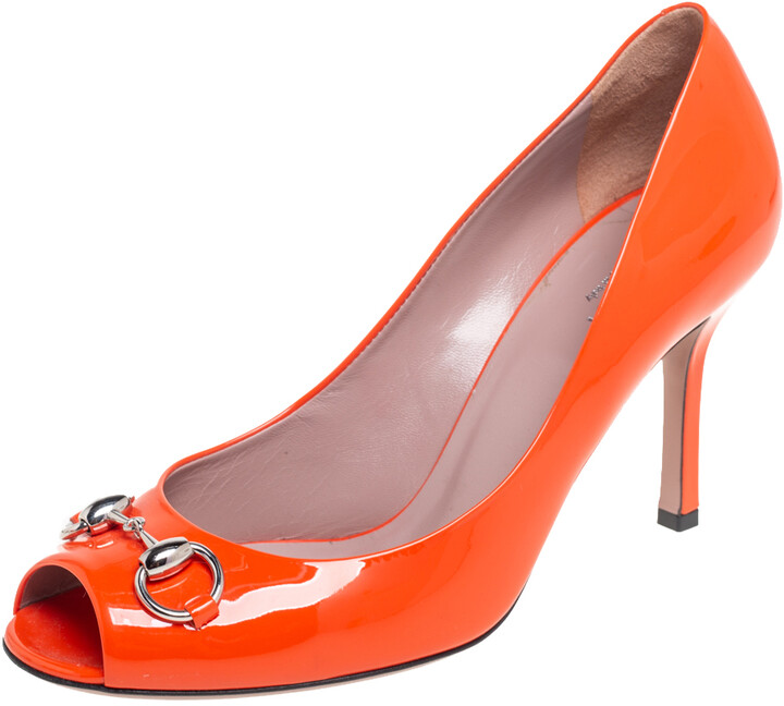 orange gucci heels