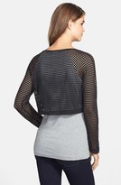 Thumbnail for your product : Vince Camuto Crop Mesh Overlay Top