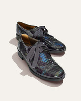 Thumbnail for your product : Lanvin Python-Print Patent Oxford, Navy Blue