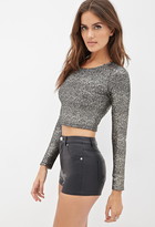 Thumbnail for your product : Forever 21 Metallic-Flecked Crop Top