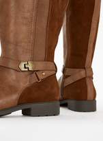 Thumbnail for your product : Evans EXTRA WIDE FIT Brown Mix Material Long Rider Boots