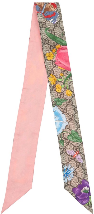 Gucci Interlocking G floral print silk pocket square - ShopStyle Scarves