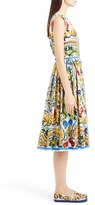 Thumbnail for your product : Dolce & Gabbana 'Majolica' Tile Print Cotton Poplin Dress