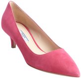 Thumbnail for your product : Prada pink suede pointed toe kitten pumps