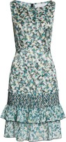 Thumbnail for your product : DYVNA Chacha Ruffle Floral Silk Dress
