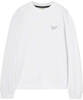 Thumbnail for your product : YEAH RIGHT NYC - Power Nap Oversized Embroidered Cotton Blend-jersey Sweatshirt - White