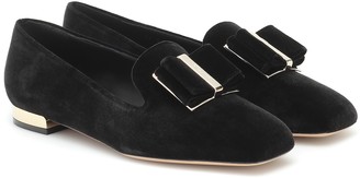Salvatore Ferragamo Zaneta velvet loafers - ShopStyle Flats