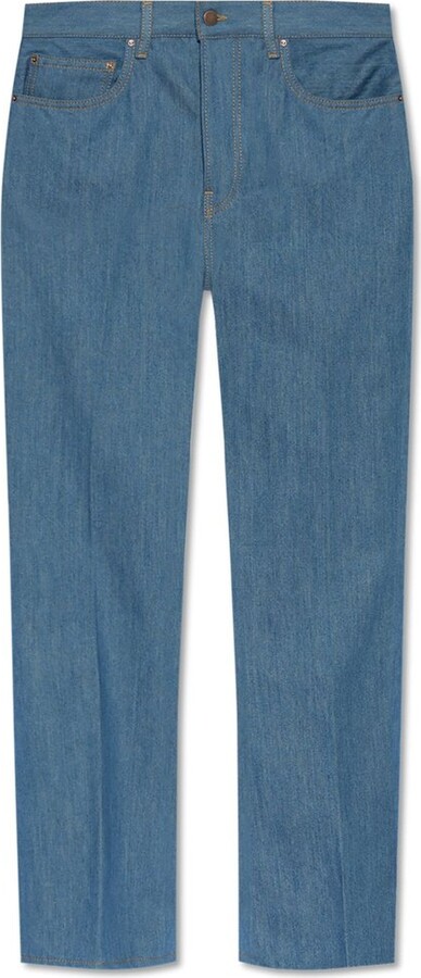 Amiri Logo Patch Crease Flared Jeans