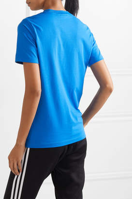 adidas Trefoil Printed Stretch-cotton Jersey T-shirt - Bright blue