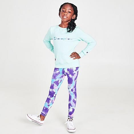 Champion Girls' Little Kids' Tie-Dye Crewneck Sweatshirt and Leggings Set -  ShopStyle