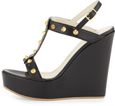Thumbnail for your product : Dee Keller Erin Golden Studded Leather Pump, Black/Gold