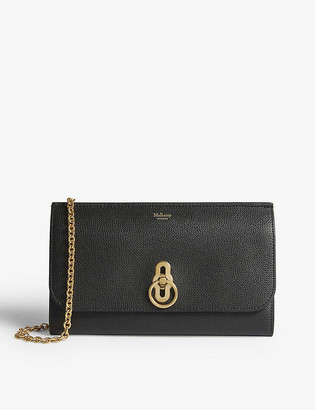 Mulberry Amberley grained-leather wallet-on-chain