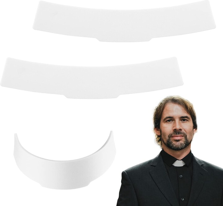 Neer 2 Pcs Priest Collar Vicar Tab Collar White Shirt Collar Stiffeners